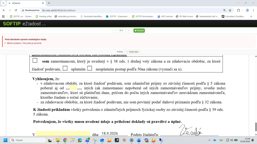POhľad zamestnanca6 - odoslanie s chybou